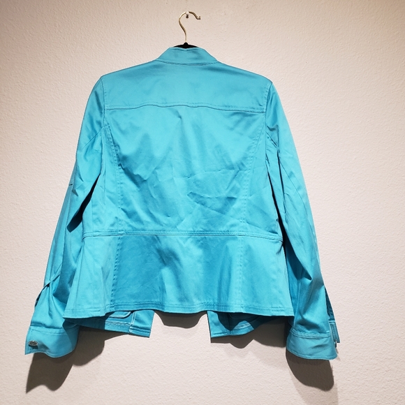 Turquoise Peplum Jacket - Picture 2 of 4